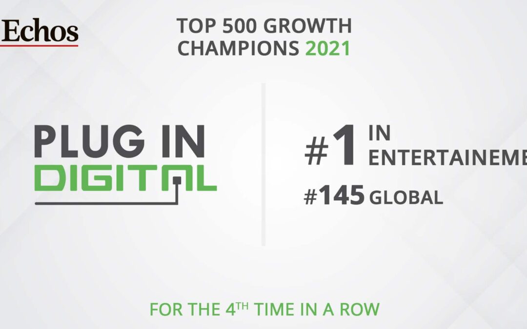 Plug In Digital is ranked in the top 500 Growth Champions for the 4th time in a row