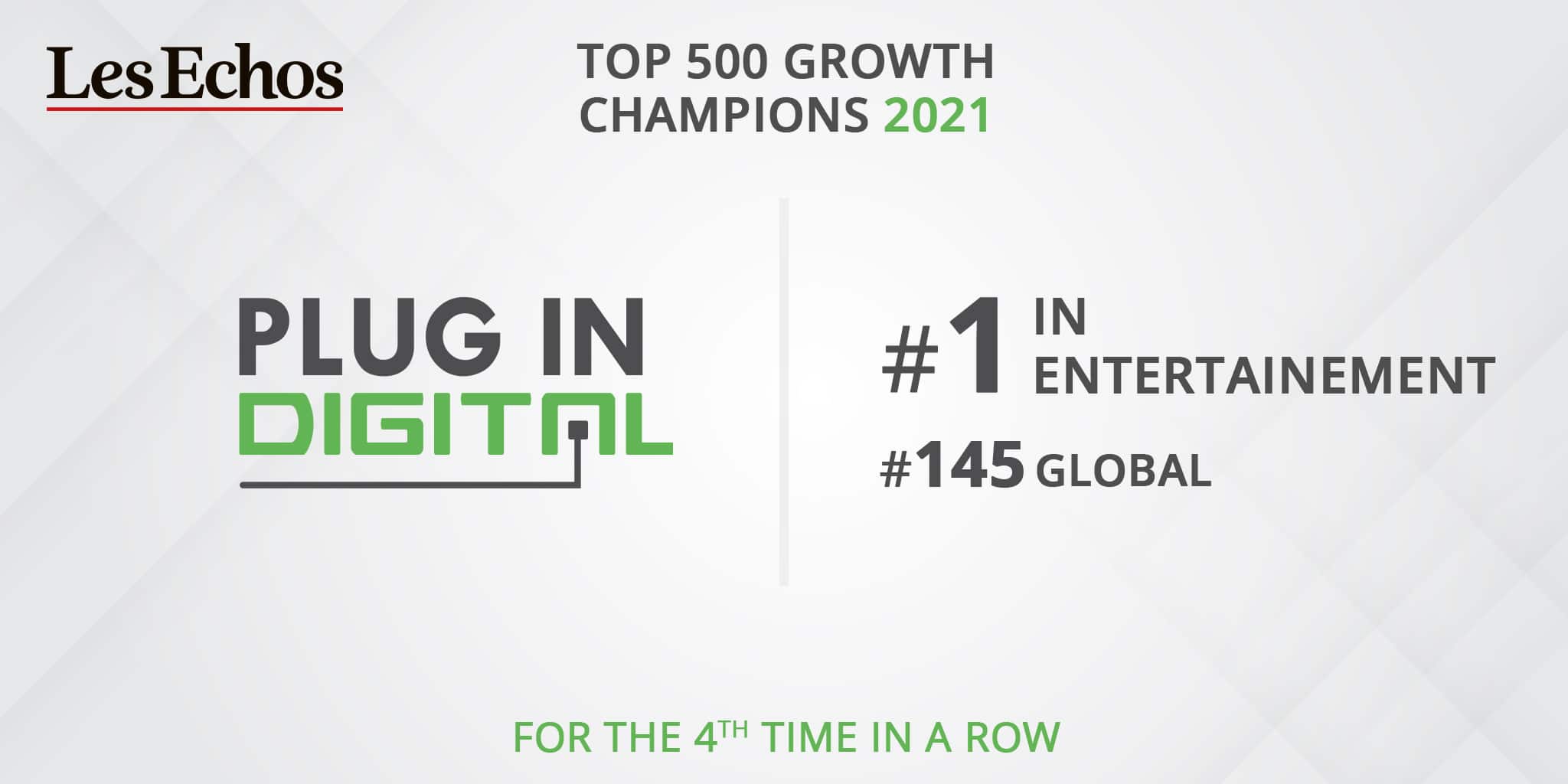 Plug In Digital ranked in Top 500 Growth Champions